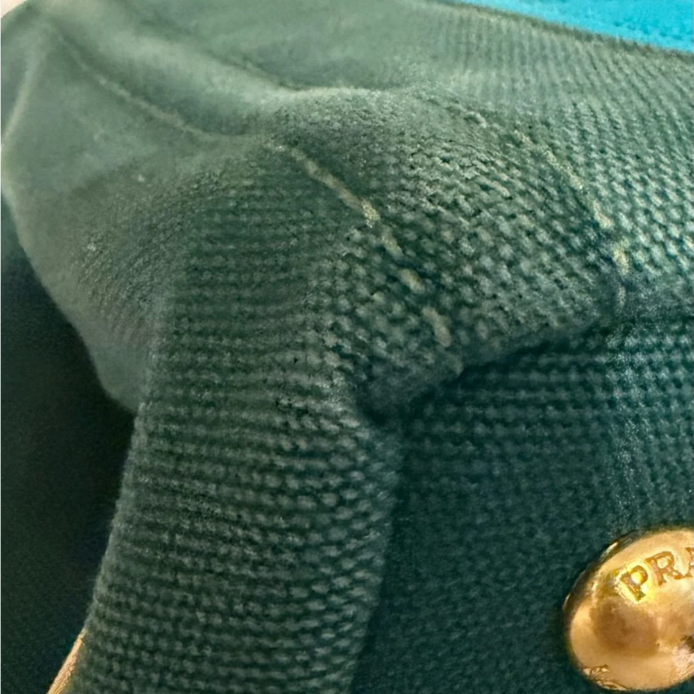 Prada Milano Teal & Forest Green Canapa Tote Bag - Picture 5 of 16